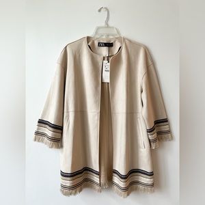 Zara Oversized Vegan Suede Jacket